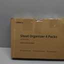 4pack Bed Sheet Organizer, Foldable Linen Closet Organizers and Storage with Sealed Design, Queen & King Size Sheet Storage with Window, Closet Organizer for Bedsheets/Blankets/Clothes, Grey