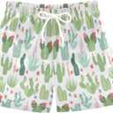 Retro Rodeo Cowboy Boys Swim Trunks Toddler Beach Board Shorts Quick Dry Kids Swimwear Bathing Suits 2T (White, S)