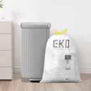 EKO 21 Gallon / 50-90 Liter,110 CountDrawstring Trash Bags, Extra-Strong Unscented Garbage Bags, Easy-Dispense Roll for Kitchen & Household Use, Resists Tears, Leaks and Punctures, Code G, White