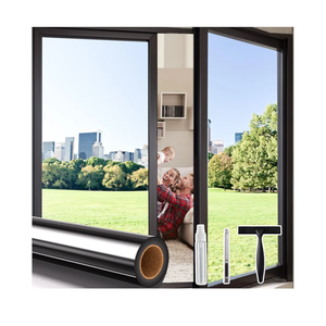 One Way Privacy Window Tint for Home, Daytime Reflective Mirror Glass Film See Out Not in, Heat & UV Blocking for Balcony/Living Room Large Windows with 3 Tools, 17.5 x 78.7 Inch, Black