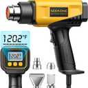 SEEKONE 1800W Heat Gun with LCD Digital Display Compact Design Hot Air Gun Variable Temperature Control 122-120250- 650with Memory Function and 4 Nozzles for Crafts, Vinyl Wrap, Shrink Tubing