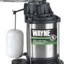 WAYNE CDU980E 3/4 HP Submersible Sump Pump Cast Iron & Stainless Steel, Vertical Float Switch, 5,490 GPH