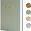 ZICOTO Aesthetic Blank Recipe Book with Waterproof Cover - The Perfect Recipe Notebook To Write In Your Own Recipes - Beautiful Blank Cookbook to Organize Your Recipes (Sage Green)