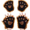 FRCOLOR Lion Costume Adult Lion Ears Tail Paws Set Brown Furry Animal Ears Headband Halloween Costume Accessories for Cosplay Animal Party