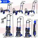 330lb Folding Hand Truck with Brake Handle, Portable Dolly Cart with Retractable Handle,Heavy Duty Hand Cart for Moving/Luggage/Travel/Office Use,Blue
