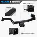 Trailer Hitch for Hyundai Palisade/KIA Telluride 2020 2021 2022 2023 2024 2025, 2-Inch Receiver,Square Tube Frame, Black Class 3 Towing Hitch Kit Bike Rack