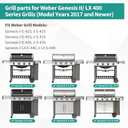 Stainless Steel Genesis II Grill Grates for Weber Genesis 2 Grill Parts Porcelain Enameled Flavorizer Bars Heat Deflector for Weber Genesis II E-410 S-410 II LX E-435 S-435 E-440 S-440 GS4