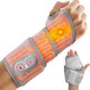 Cordless Wrist Heating Pad Wrap for Pain Relief, Wrist Massager, Wrist Hand Massager with Heat, Red Light Therapy Heated Wrist Wrap, Wrist Hand Heating Pad, Carpal Tunnel Wrist Brace, Silver Gray