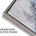 Abstract Blue Canvas Wall Art: Framed Picture Gold Foil Artwork Hand Painted Painting for Living Room (45"L x 30"W)