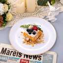 Festiva 50Pcs Gold Plastic Plates - 9 Inch White Plastic Plates with Gold Rim - Disposable Dinner Plates - include 50 salad&pasta Plate Perfect for Party&Wedding&Thanksgiving &Christmas