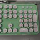 KNOWSQT Wired Computer Keyboard - Green Colorful Retro Full Size Round Keycaps Plug and Play Typewriter Cute Keyboards for Windows, Laptop, PC, Desktop, Computer