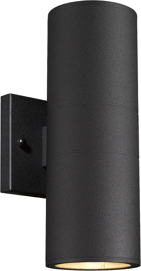 Ken & Ricky Outdoor Wall Light, Exterior Wall Lighting Fixtures, Cylinder Outside Light Fixtures for House Garage Patio Doorway Entryway (Black,No Sensor,1PK)