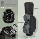 Golf Cart Bag 15 Way Organizer Divider Top Golf Club Cart Bag for Men Women with Cooler, Handles and Rain Cover. Dark Green