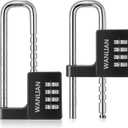 Wanlian Combination Lock,4 Digit Combination Lock 3/8Inch Long Shackle Outdoor Waterproof Padlock for School Locker, Gym Locker, Hasp Storage, Fence, Gate, Cooler, Case (Black, 1 Pack)