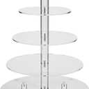 Jusalpha 5 Tier Round Acrylic Cupcake Stand-cake stand-dessert stand, cupcake Tower 5RFs (5 Tier With Base)