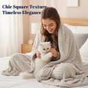 PHF Luxury Soft Fleece Blanket Queen Size, No Shed No Pilling, 380GSM Fluffy Cozy Throw Blankets for Bed, 90"x90", Lightweight Warm Bedding for Home Decor, Ideal Gift for Women, Oak