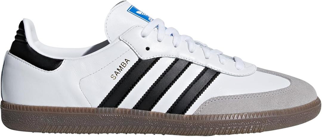 adidas Samba OG Mens Shoes, Cloud White/Core Black/Gum, Size 6