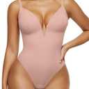 Popilush Shapewear Bodysuits for Women - Tummy Control Body Suits for Womens Deep V Corset Tops Thong Concert Outfits Small