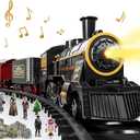 Train Set for Toddlers 3-4, Electrical Trains with Track, Light, Sound and Scene, Christmas Train Sets for Around The Tree, Christmas Birthday Gifts for Kids Boys Girls 3-8 Years Old