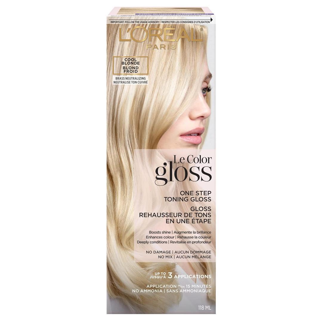 LOreal Paris Le Color One Step Hair Toning Gloss, Cool Blonde, 4 Ounce