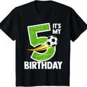 Kids It's My 5th Birthday Boy Soccer Ball 5 Year Old Bday Party T-Shirt