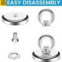 BEST CHOICE MAGNETS Magnetic Hooks, 100 LB45KG Heavy Duty Magnetic Hooks with Countersunk Hole Eyebolt, Perfect for Home, Kitchen, Workplace, Office and Garage, Pack of 25