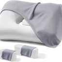 Ice Silk Cooling Pillowcase, Super Soft Polyester Spandex Pillow Cover, Single Pack, Custom Fit for CosyMart Side Sleeper Pillow, Ultra-Smooth with Less Drag for Fewer Sleep Creases (Gray), Body