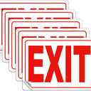 4 x EXIT Sign Stickers, 5-Pack 107 Inch, High-Visibility Red & White Self-Adhesive Vinyl Emergency Exit Decals, Waterproof, UV-Resistant for Home, Business or Office Doors, Window & Walls