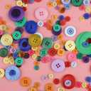 Greentime 600-700 PCS Mixed Color Assorted Sizes Round Resin Buttons for Crafts Sewing DIY Manual Button Painting DIY Handmade Ornament Buttons Easter Egg Fillers Decorative