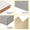 50 Pack Corrugated Book Mailer, 12-1/8" x 9-1/8" x 2" Height Adjustable Shipping Boxes, White (YD1292E50)