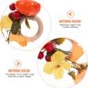 Pumpkin Napkin Rings Set of 4 Fall Table Decor for Thanksgiving Halloween Seasonal Dining Party Centerpiece 3.93X2.55X1.57 Inches