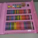 DLUCKY 208 PCS Art Supplies, Drawing Art Kit for Kids Adults Art Set with Double Sided Trifold Easel, Oil Pastels, Crayons, Colored Pencils, Watercolor Pens Gift for Girls Boys Artist,Pink