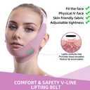 ROWMATE Graphene V-Line Mask Chin Up Mask V Shaped Face Mask Chin strap for sleeping,Jawline Shaper,Lilac,Medium