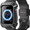 SUPCASE for Apple Watch 9/8/7/6/5/4/SE 45/44mm Case with Band (Unicorn Beetle Pro), [Anti-Scratch] [Bumper Protector] Rugged Men Cover with Adjustable Strap Band for iWatch SE 3/2/1, Black