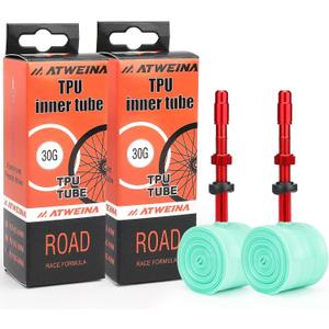 2-Pack TPU Bike Inner Tube 700C x 18-32C with Metal Presta Valve, Ultralight Road Bike Tube, Puncture-Resistant Bicycle Tube for Road, All-Road & Gravel Bikes