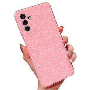 MINSCOSE Compatible with Samsung Galaxy A13 5G Case,Cute Bling Glitter Thin Slim Shockproof TPU Sparkly Cover for Women Girl for Galaxy A13 6.5 INCH-Pink