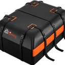 Car Rooftop Cargo Carrier Bag, 15 Cubic Feet Waterproof Heavy Duty 840D Car Roof Bag for All Vehicle with/Without Racks - Anti-Slip Mat, 6 Door Hooks, Storage Bag, 2 Extra Straps, Luggage Lock