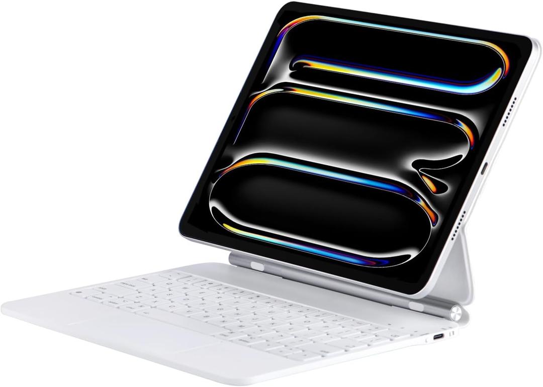 Magic Keyboard Case for iPad Pro 11-inch (M4, 2024), Keyboard Case for iPad Pro 11 with Multi-Touch Trackpad, Floating Cantilever Stand, Backlit Keys - White