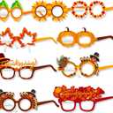 HOWAF Thanksgiving Party Favor Paper Glasses, Thanksgiving Party Eyeglasses Photo Booth Props Kit for Turkey Day Party Favor Give Thanks Party Supplies 27pcs
