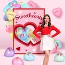 Realspring 181 Valentine's Day Conversation Heart Balloon Arch Kit Decorations Sweethearts Backdrop with Xoxo Candy Heart Sweet Be Mine Hug Kiss Me Balloons for Galentines Party Wedding Anniversary