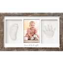 KeaBabies Baby Hand and Footprint Kit - Clay Handprint Keepsake Frame, Newborn Nursery Picture Frame, Personalized New Mom Gifts for Baby First Christmas Shower (Barnwood) (Duo Frame, 13" x 7.8")