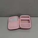 Storage Case Compatible with Yoto Mini (2024 Edition) Kids Screen-Free Bluetooth Audio Player,Transparent Card Bag can hold up to 36 cards(Pink Case,Beige Zipper)