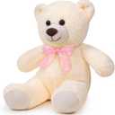 Teddy Bear Stuffed Animal 16'' Small Teddy Bear Plush Toy Gift for Valentine Christmas Birthday White