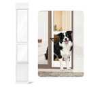 YGNNJY Dog Door for Sliding Glass Door, Adjustable Height 75 4/5" to 80 3/10" Sliding Door Pet Door Insert, Suitable for Dogs Up to 75 lbs, Large, White