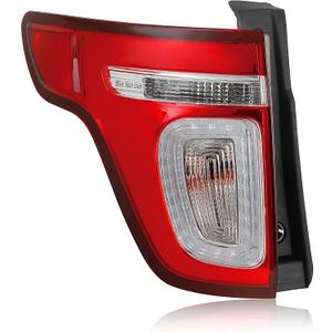 LED Tail Lights Assembly Compatible with 2011-2015 Ford Explorer Base Limited XLT Taillight Red Clear W/LED DRL Rear Brake Lamp Signal with Bulbs and Harnesses Left Driver Side FO2800226