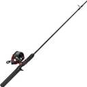 Zebco 404 Spincast Reel and Fishing Rod Combo, 6-Foot 2-Piece Fishing Pole, Size 40 Reel, Right-Hand Retrieve, Pre-Spooled with 15-Pound Zebco Line, Black/Red