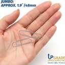 Upgrade Office Supply Jumbo Paper Clips, Non Skid, 1.9 Inch, 300 Count (3 Boxes of 100), Silver, Made in USA