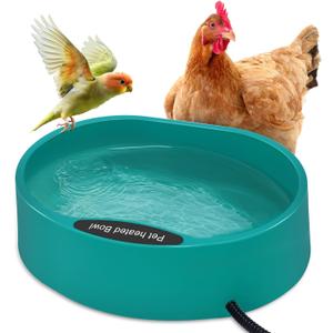 Heated Water Bowl for Chicken, Large Capacity 125OZ Poultry Water Heater for Hens Turkey Goose Duck Pigeon Poultry Birds Drinker in Winter, Chicken Coop Accessories No More Frozen Food Water