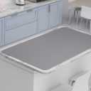 Extra Large Silicone Dish Drying Mat, 36.4 x 20.5 inch Dish Drying Mats for Kitchen Counter, Easy Clean Silicone Drying Drainer Pad, Non-Slip Heat Resistant BPA Free Drain Mat (Grey, Extra Large)