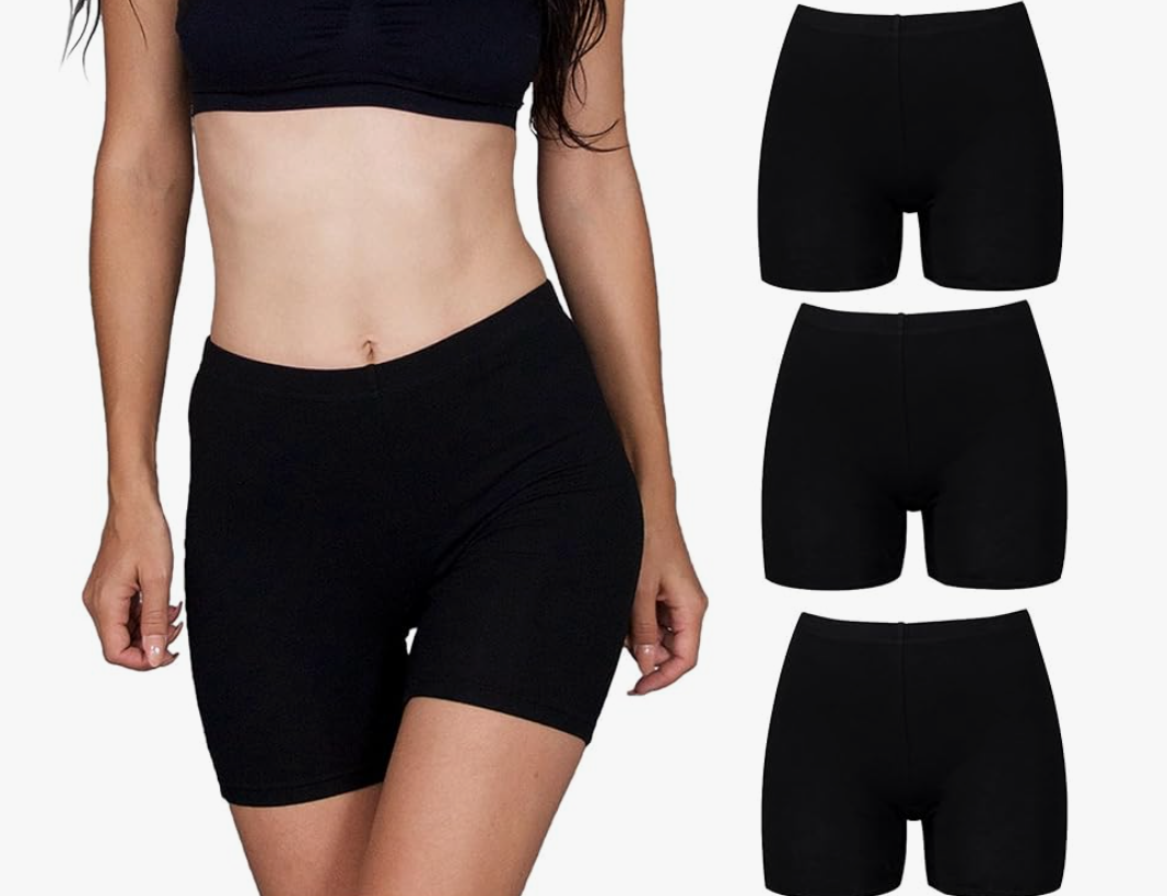 3 Pack Slip Shorts for Women, Size Medium